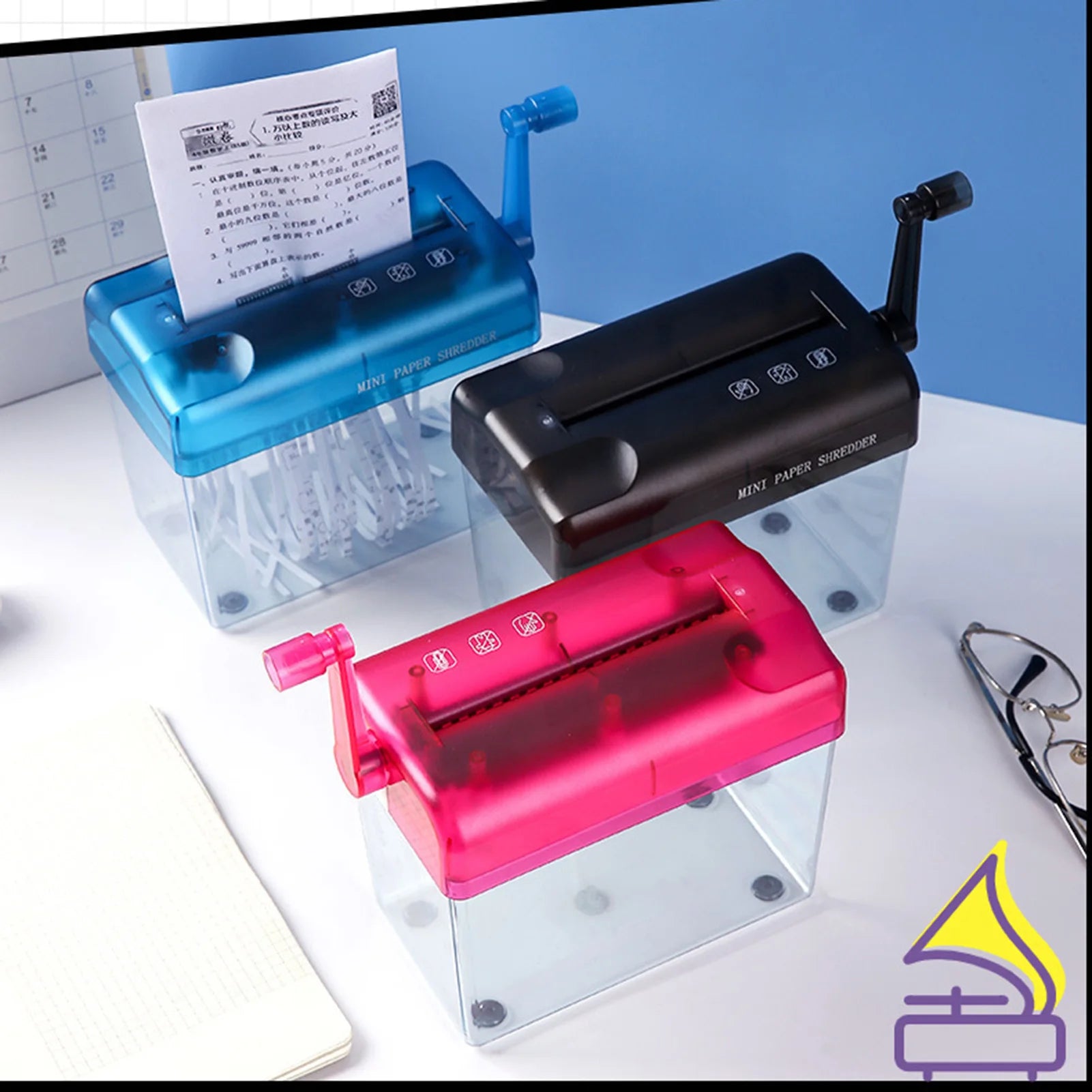 Hand Shredder Hand Crank Portable Mini Paper Cutting Tool Transparent Documents Paper Cutting Tool Birthday Gift Home Office