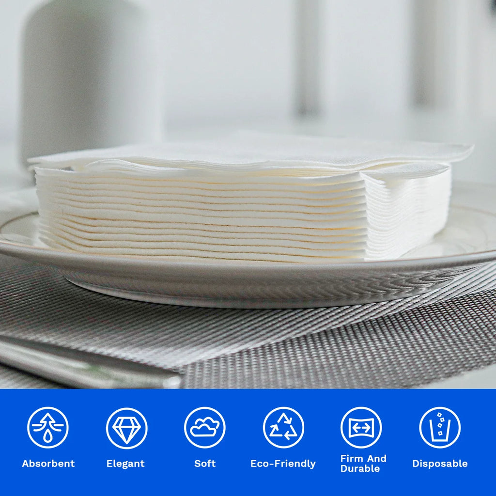 JINYUDOME 25/50/100PCS Linen Feel Cocktail Napkins,Disposable Paper 7.87x7.87in,Folded Square For Wedding,Party,Events,Cafe,Bar