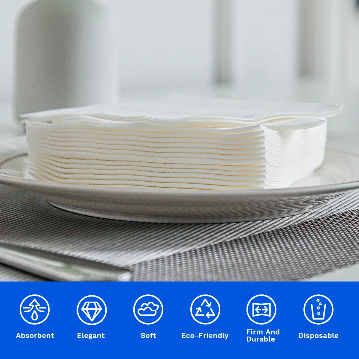JINYUDOME 25/50/100PCS Linen Feel Cocktail Napkins,Disposable Paper 7.87x7.87in,Folded Square For Wedding,Party,Events,Cafe,Bar