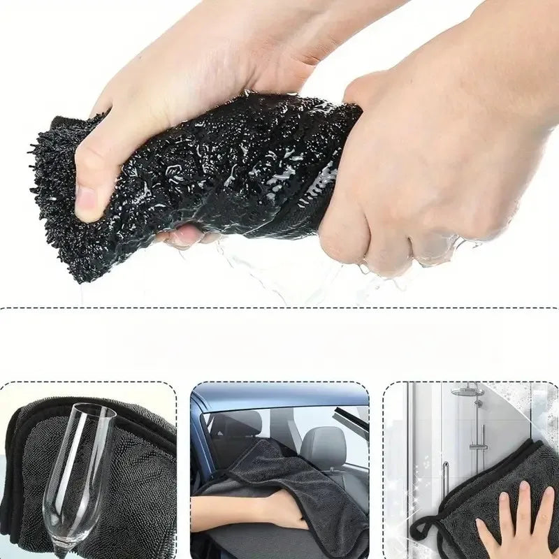 Ultra-Absorbent Microfiber Cleaning Cloth - Soft, Durable & Quick-Dry Towel for Cars, Home, and Bathroom Use