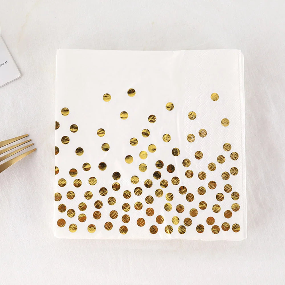 Gold Party Disposable Tableware Set Paper Plates Cups Napkins for Birthday Wedding Bachelorette Party Decoration Baby Shower