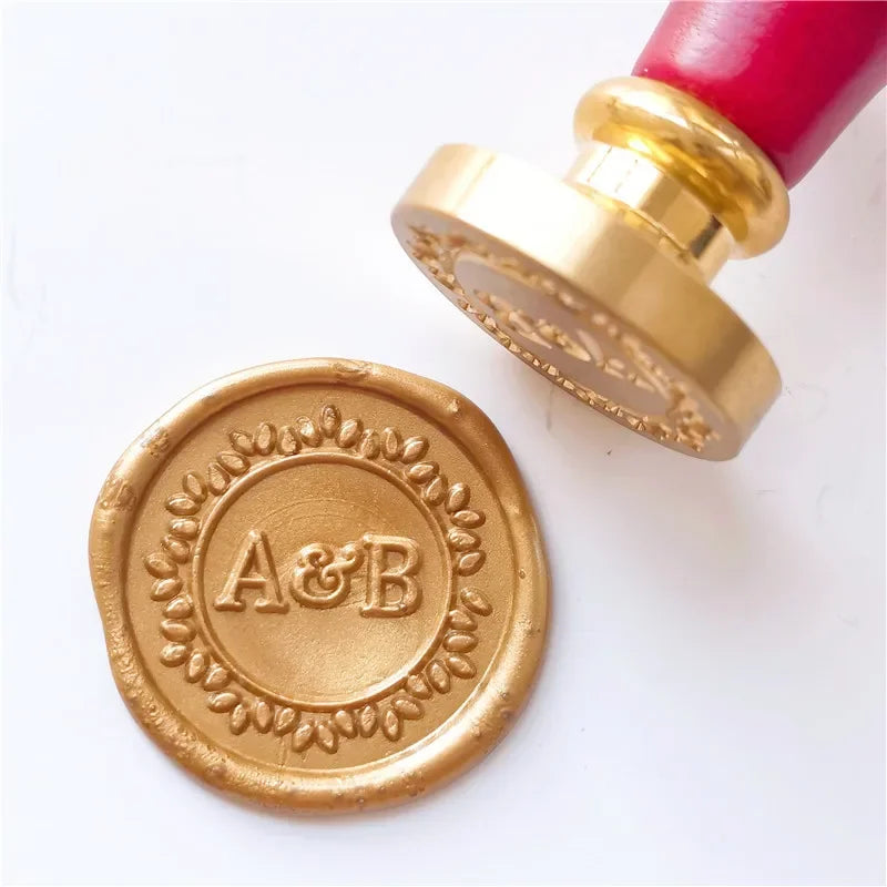 Personalized Wedding Wax Seal Stamp with 2 Initials, Custom Wedding Sealing Wax Stamp Invitation Seal Stamp. Initials Wax Seal