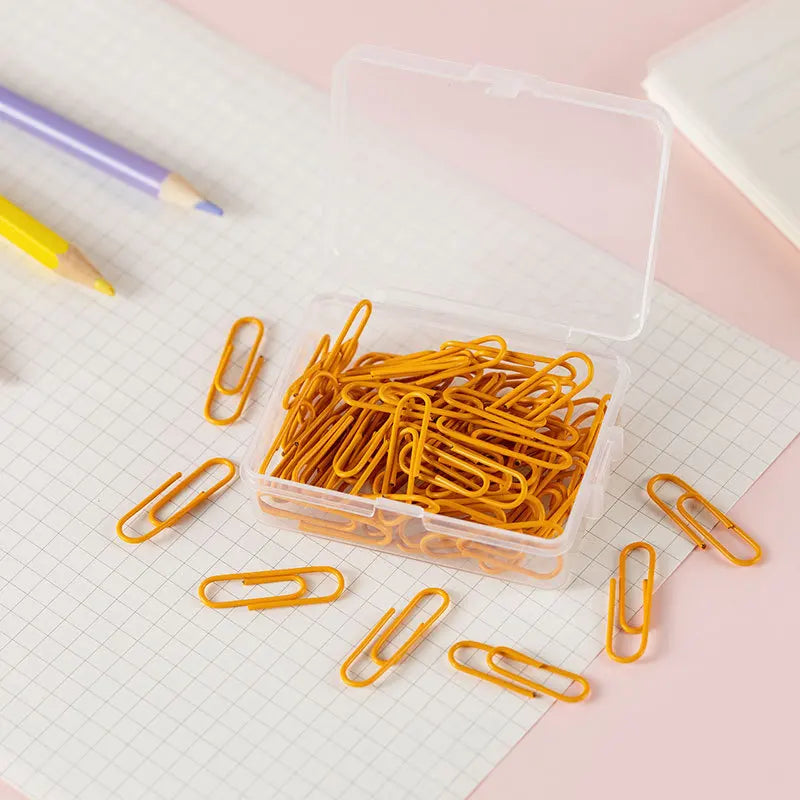 50pcs/box 28mm Macaron Colored Paper Clips, Creative Accounting Decoration Materials, Bookmarks, Paper Clips