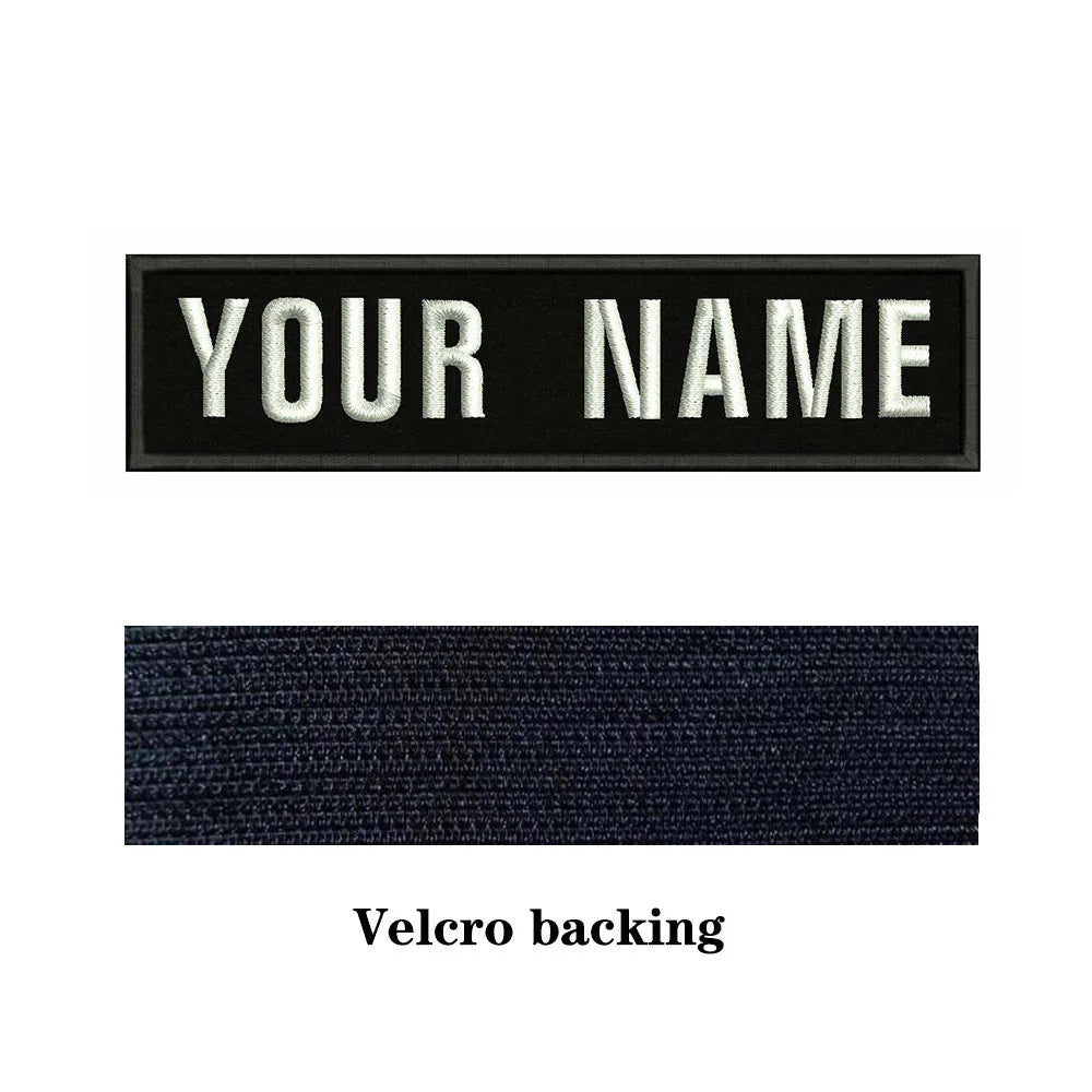 10X2.5cm Embroidery Custom Name Text Patch Stripes Badge Iron On Or Sew On Or  Patches For