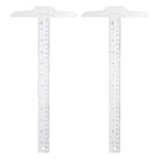 2Pcs General Layout Ruler Plastic T-Square with Accurate Scales for School Art Office Measuring Needs Plastic T Shape Ruler