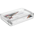 Magazine Portable A4 Paper Storage Bin Transparent File Boxes Document Container Plastic with Lids Holder Case Handle
