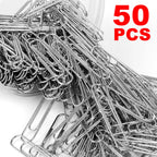 50-500PCS Stainless Steel Paper Clips Rustproof Sturdy Coated U-shaped Paperclips for Student Office School Stationery Supplies