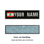 Lebanese Flag Lebanon 10X2.5cm Embroidery Custom Name Text Patch Stripes Badge Iron On Or  Patches