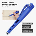 Creative 54mm Long Head Carpenters Mechanical Pencil With 1 Box Lead,2.8mm Deep Hole Woodworking Marking Pencil Drawing Tool