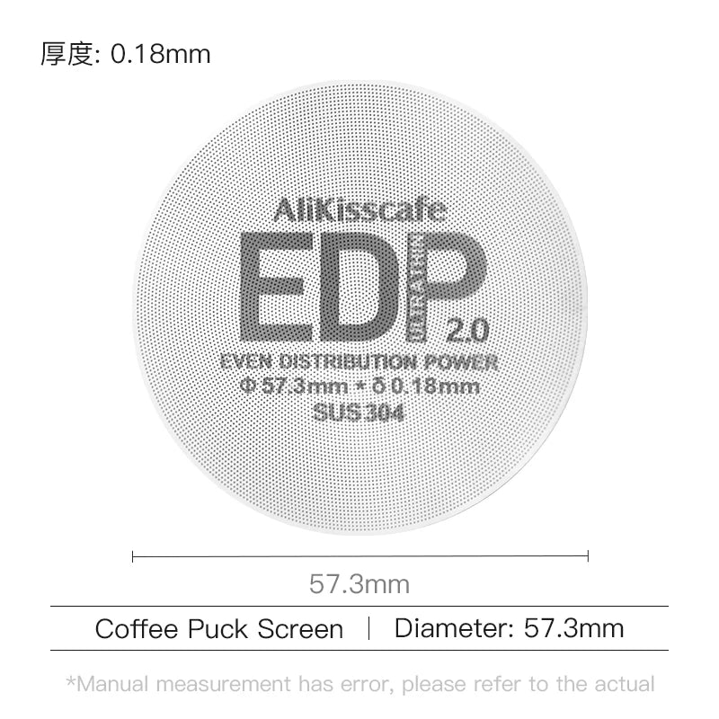 Alikisscafe Espresso Puck Screen 0.2mm Thickness 51mm 53.5mm 58.5mm Reusable Stainless Steel Heat Resistant Mesh Barista Tools