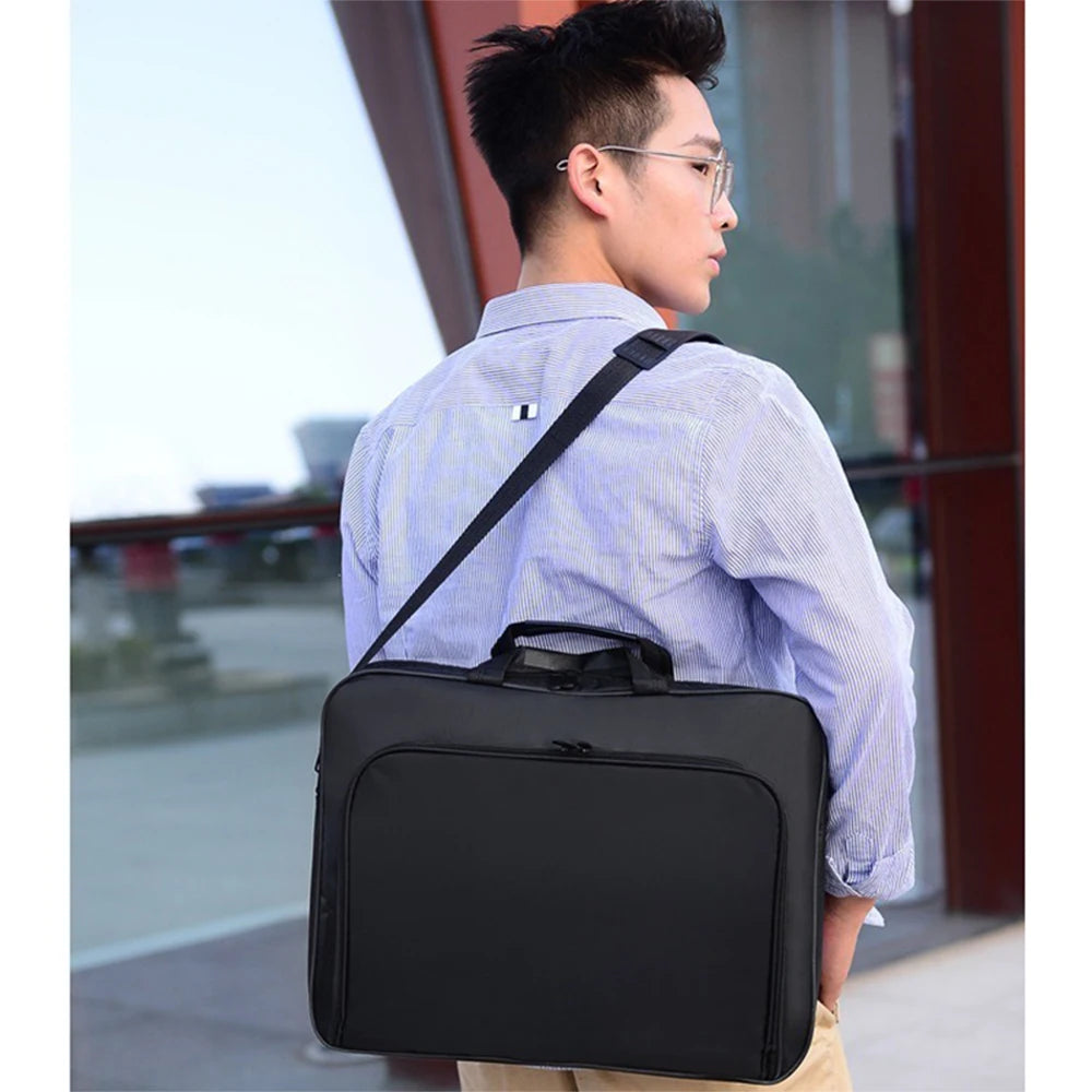 15.6 Inch 17 In Laptop Bag Business Portable Nylon Handbags Laptop Shoulder Briefcase Zipper Anti-theft Shoulder Simple Style