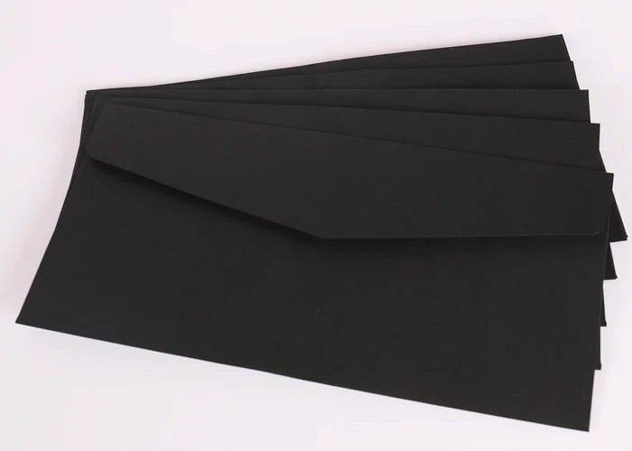 10Pcs Vintage Kraft Paper Envelopes Blank A4 triangle cowhide Handmade black Set Writing Christmas Invitations 22*11CM