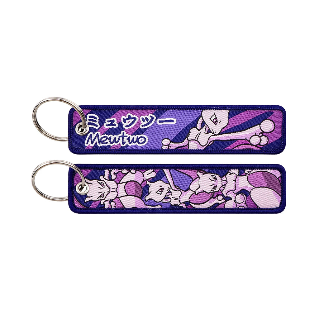 Kawaii Japanese Elf Anime Embroidery Key Fobs Key Tag Motorcycles Cars Backpack Chaveiro Keychain Fashion Keyring Friends Gifts