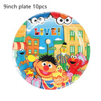 Cartoon Sesames Streets Birthday Party Supplies Kids Disposable Tableware Cup Plate Napkin Tablecloth Balloon Banner Decoration