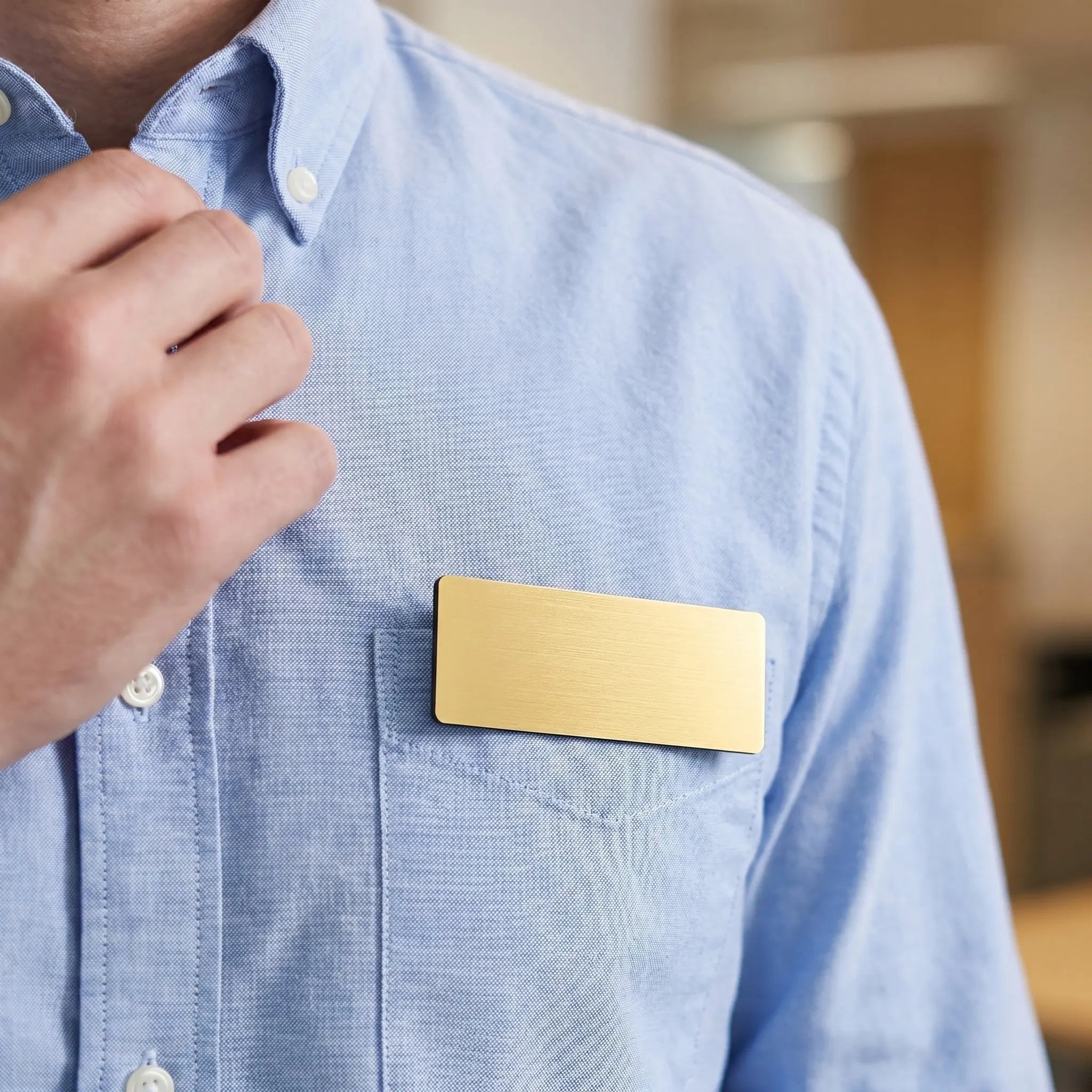 20Pcs Office Name Tags Pin Back Blank Badge Employee Identification DIY Writable Name Badge Professional Work Environment