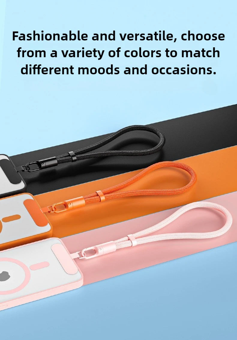 1pc Universal Adjustable Mobile Phone Lanyard Short Wrist Strap with Self-locking Anti-drop Design Durable Polyester Phone Strap