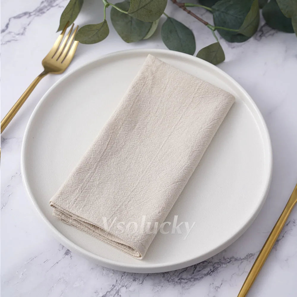 Cloth Napkin 40x40cm Washed Cotton Plain Washed Cotton Soft Rustic Table Napkin for Wedding Christmas Party Daily Family Meals