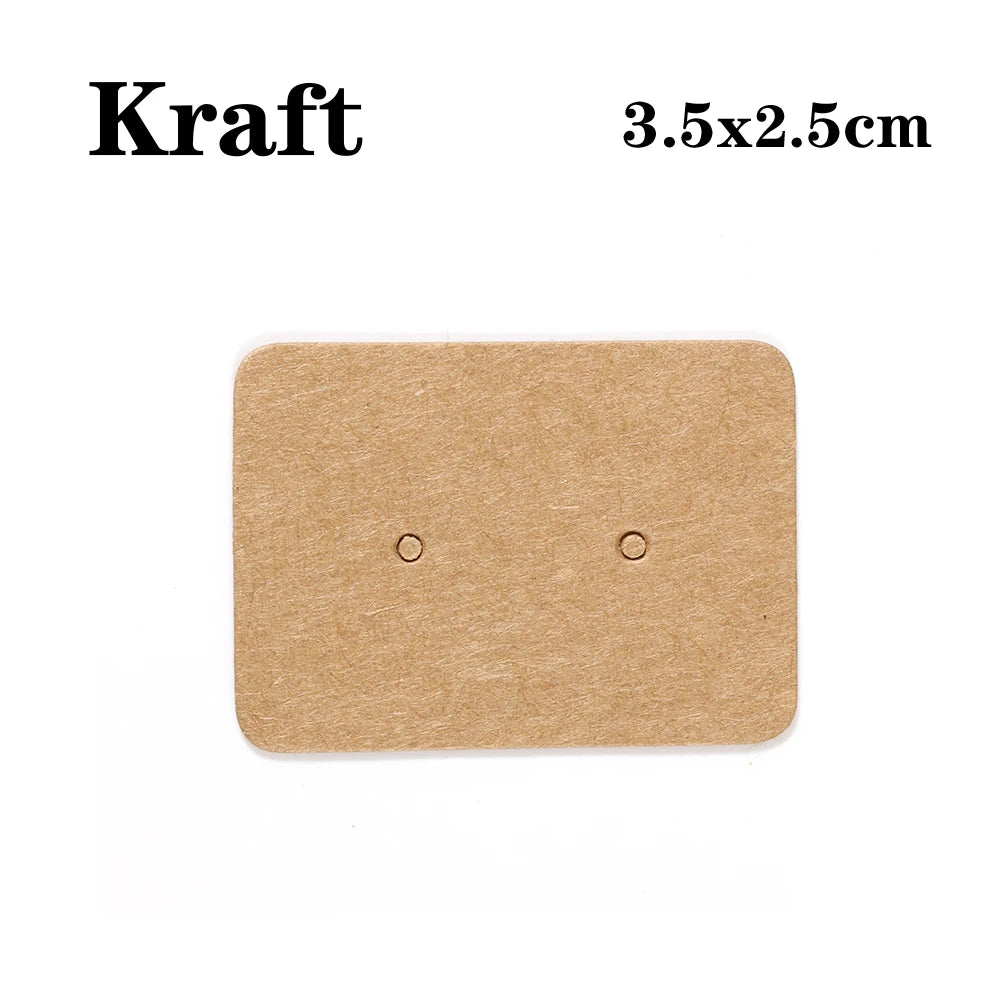 50/100pcs 3.5x2.5cm Earring Display Cards Kraft Paper Cards for Women Handmade Jewelry Earring Studs Packaging Retail Price Tags