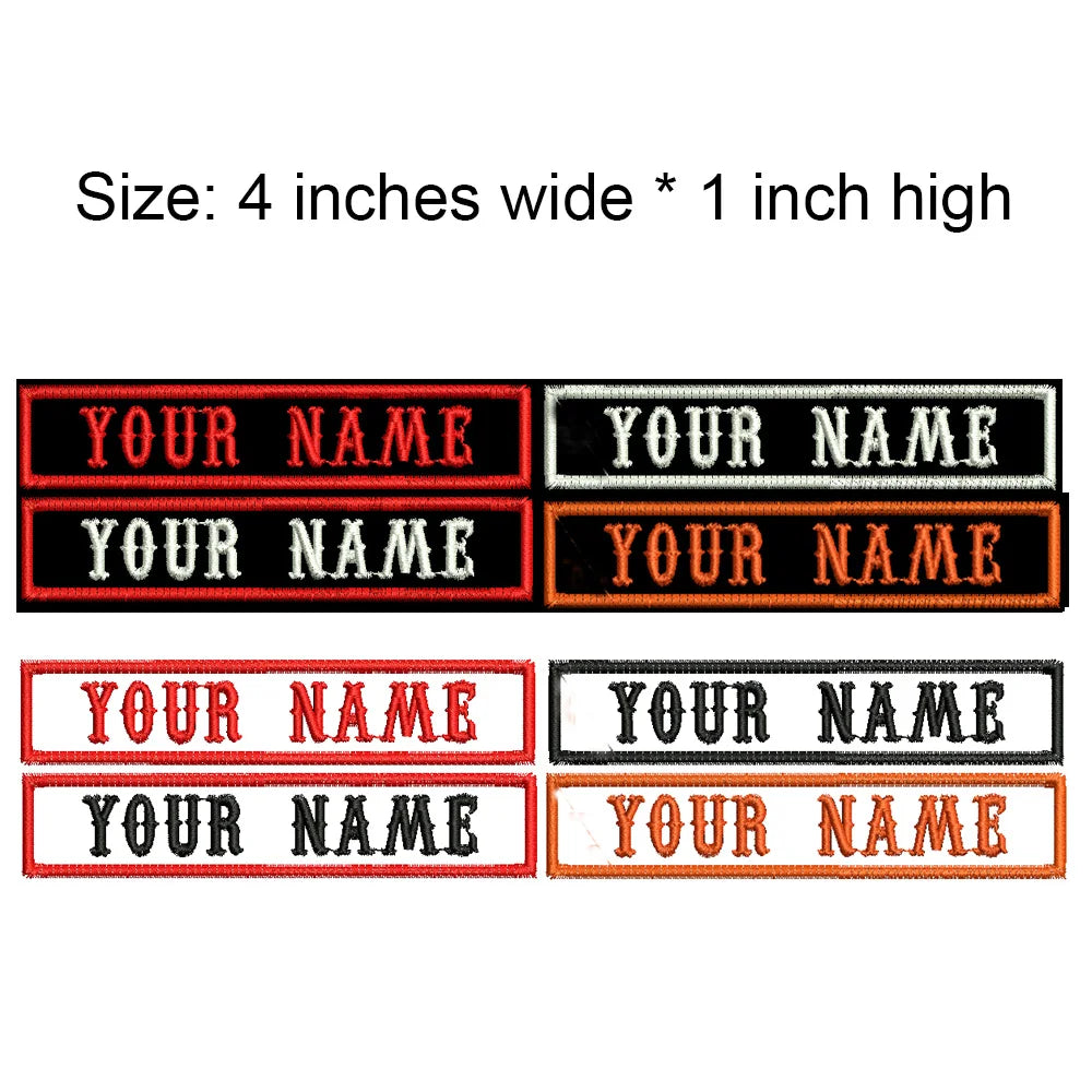 4 Inches Wide Customized Name Small Tag Embroidery Patch Iron On Sew On Clothing For Left Chest Tell Us Need What Texts