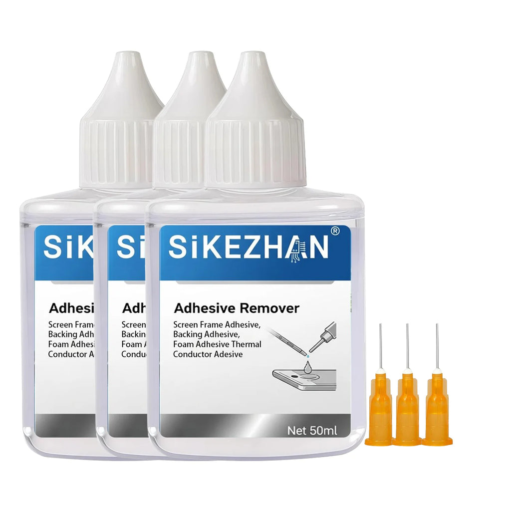SiKEZHAN 50ml Phone Screen Adhesive Remover Liquid LCD Frame Back Cover Glue Cleaner Repair Kit Tool + Precision Injector Needle