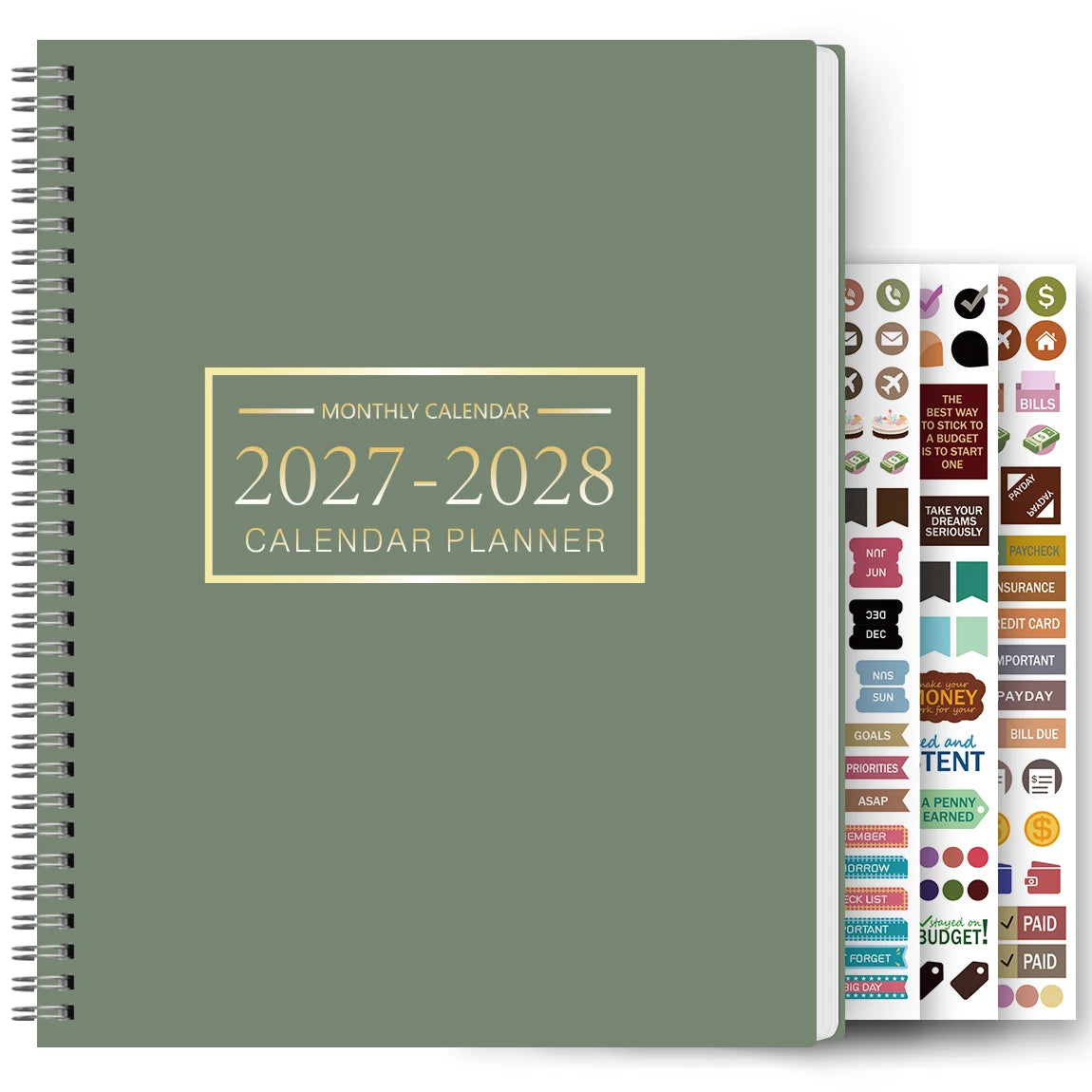 1Pc A4 Monthly Planner and Calendar Book 2 Year Monthly, Large Grid Monthly Organizer with Notes Pages, with 3 Stickers