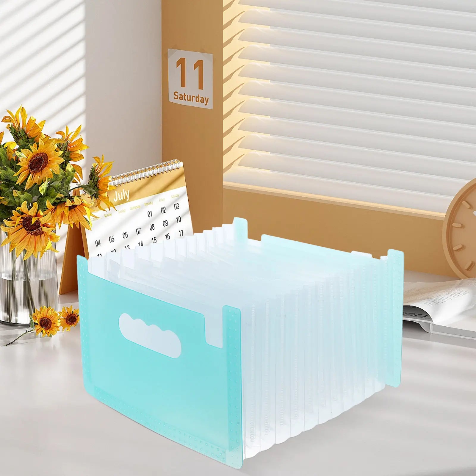 Fine Workmanship PP Accordion Type File Folder for Classifying Papers Receipts Vouchers Coupons Cards Easy Find Portable Office