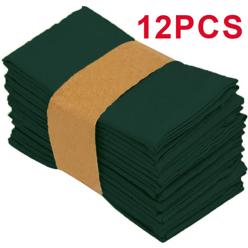 Plain Colour Napkins Durable Polyester Thicken Placemat Reusable for Kitchen Dining  Wedding Decoration