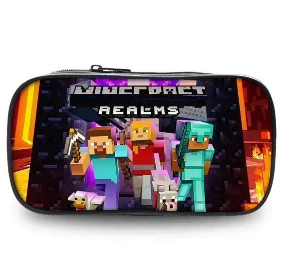 Hot Sale At Rock-bottom Price 10 Styles Minecrafte Pencilcase for My World Oval Pencil Case PU/fabric Student Supplies MC Toys