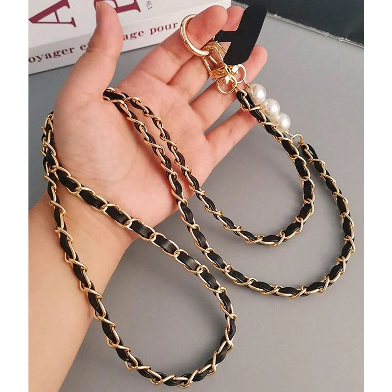 Mobile Phone Lanyard Women's Long Neck and Shoulder Strap Phone Case Universal Lanyard Long DYM Crossbody Pearl Pickup Chain