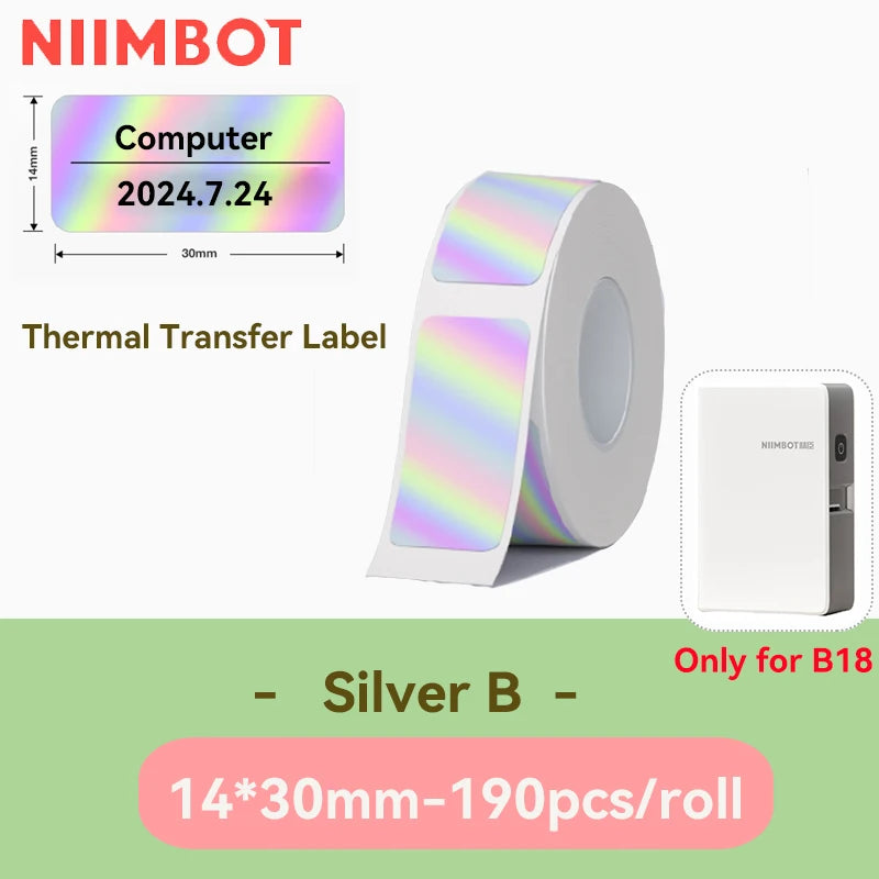 Niimbot N1/B18 Thermal Transfer Label Printer Label Maker with Black Ribbon Paper Tag Sticker for Home Office Jewelry Garden