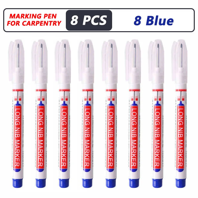 iLMH 4-40Pcs Deep Hole Long Nib Head Marker For Metal Perforating Pen Waterproof Bathroom Woodworking Decor Multi-Purpose Tool