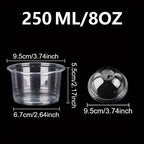 50PCS Disposable Clear Plastic Pudding Cups with Lids Tiramisu Dessert Cupsfor Baking Party Supplies Jelly Yogurt Container