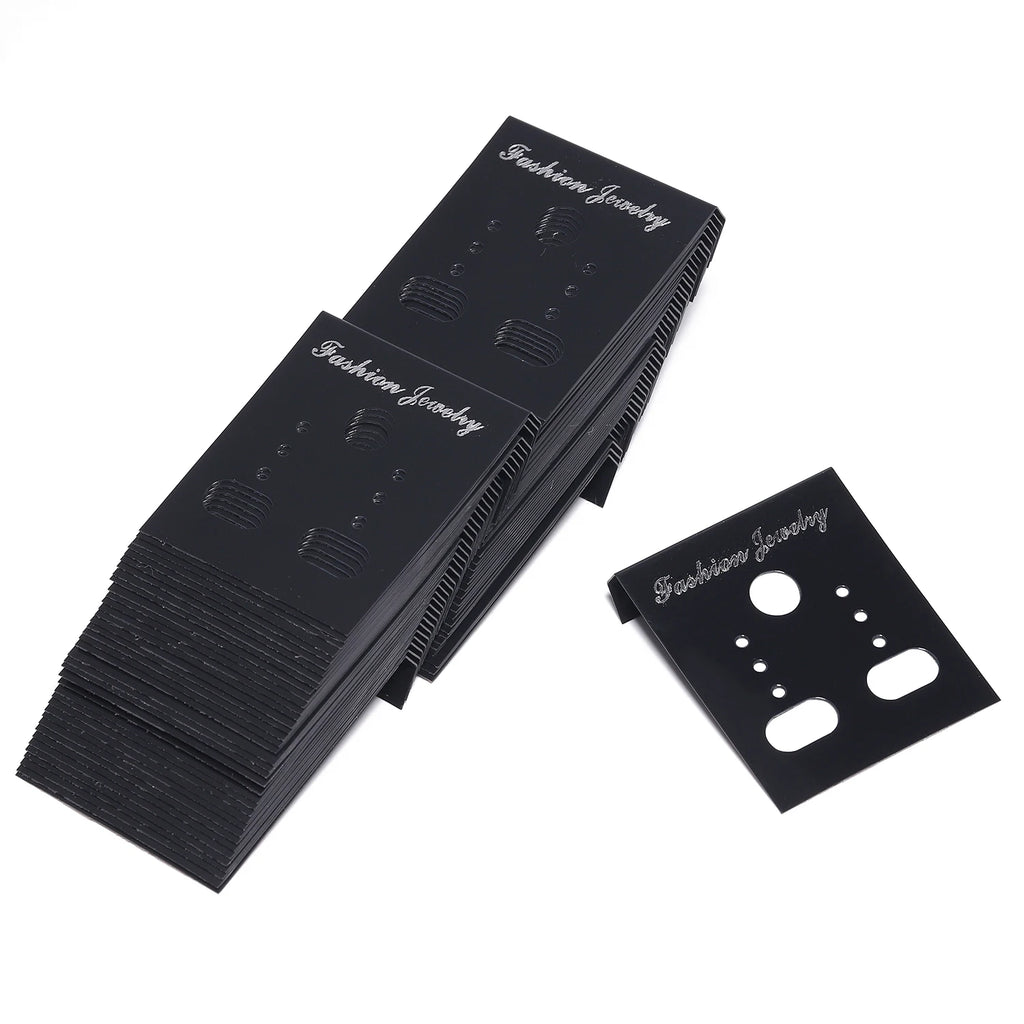 50/30pcs 3.5x3mm 5x3.5mm Earrings Necklaces Jewelry Plastic Display Cards Retail Price Tag Label Earring Stud Organizer Holder