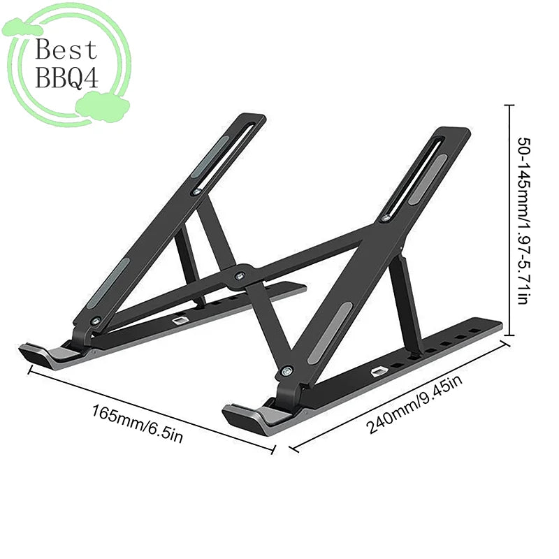 (BBQ4)Universal Laptop Stand Adjustable Notebook Holder For Macbook Non-slip Foldable Cooling Base Bracket For Tablet Phone