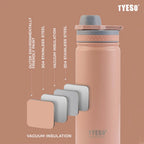 Tyeso 750ML Stainless Steel Thermos Bottle Vacuum Flask Travel Cup Insulated Water Bottle Sport Thermal Cup Mug Hot Cold Mug