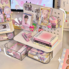 Desktop Perforated Board Storage Rack, Multifunctional Pen Holder, Desk Stationery Cosmetics Organizer for Home Office