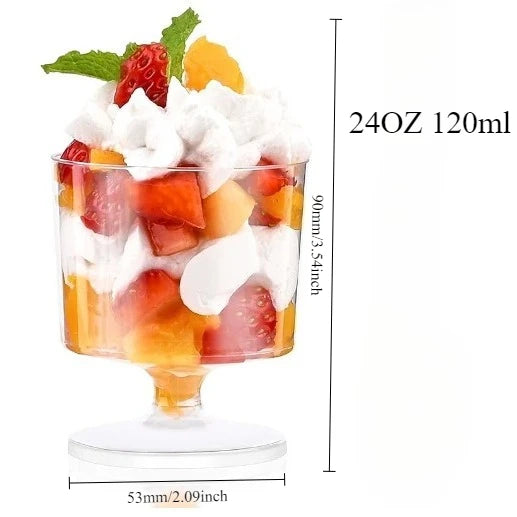 10/20/30pcs Disposable Dessert Cups Round Mouth Plastic Yogurt Mousse Cake For Birthday Party Appetizer Wedding Chocolate Cup