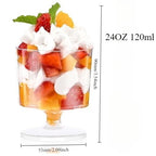10/20/30pcs Disposable Dessert Cups Round Mouth Plastic Yogurt Mousse Cake For Birthday Party Appetizer Wedding Chocolate Cup