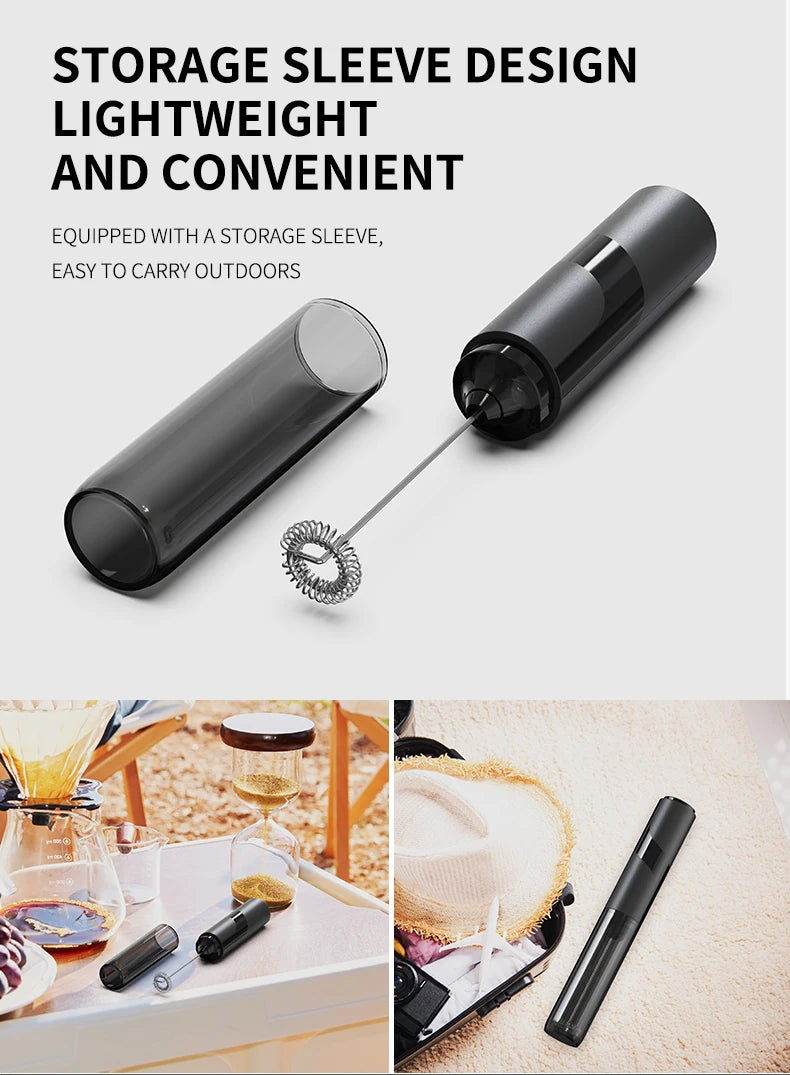 Portable Battery Stirrer Milk Frother Handheld Foam Maker for Lattes Whisk Drink Mixer Coffee Electric Egg Beater Kitchen Tool