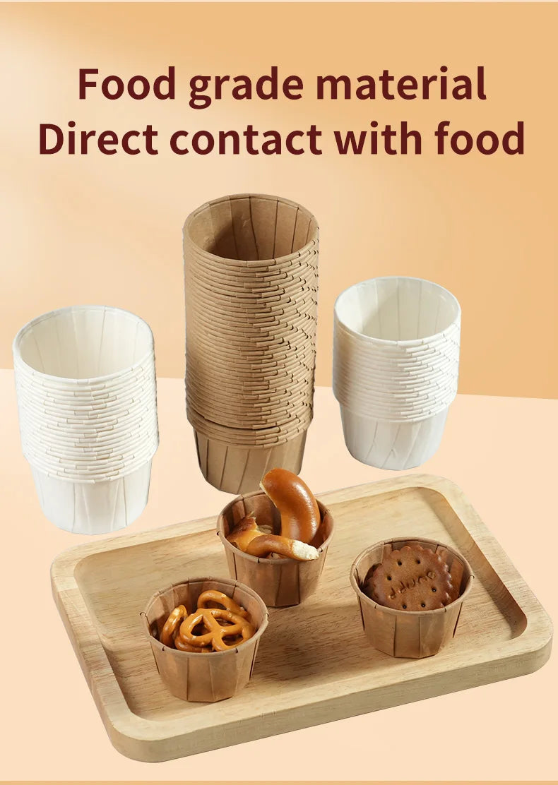 100/200pcs Disposable Paper Leak-proof Food Dipping Cup 0.75/1/2 oz Cup Suitable For Medicine Dispensing Supermarket Tasting Cup