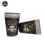 Pirate Party Paper Plate Cup Napkin Party Tableware Pirate Party Decor Pirate Ship Bone Dinnerware Supplies for Adult Kids Decor