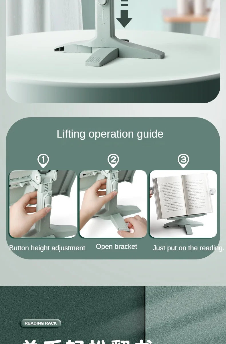Adjustable Reading Bookshelf Lifting Landing Reading Stand Portable Book Holder Support Multifunctional Document Shelf For Home