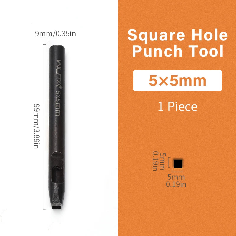 WUTA Basic 1pc Square Leather Punch Rectangle Hollow Oblong Hole Puncher Belt Strap Watch Band Cutter DIY Craft Leather Tools