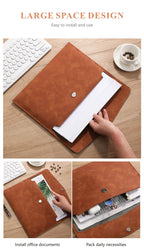 PU Leather A4 Document Bag, 7 Colors, File Folder for Office & Travel, Stylish Organizer