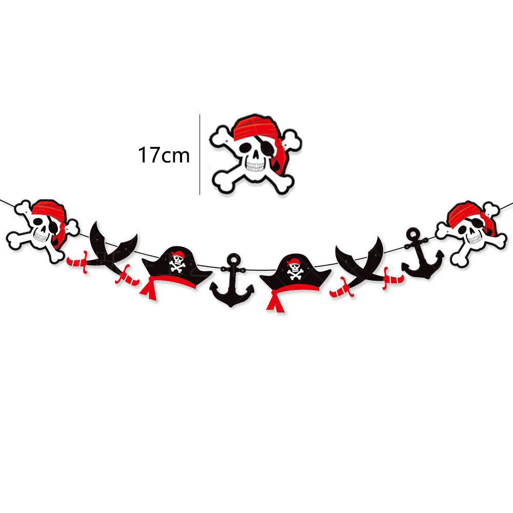 Pirate Party Paper Plate Cup Napkin Party Tableware Pirate Party Decor Pirate Ship Bone Dinnerware Supplies for Adult Kids Decor