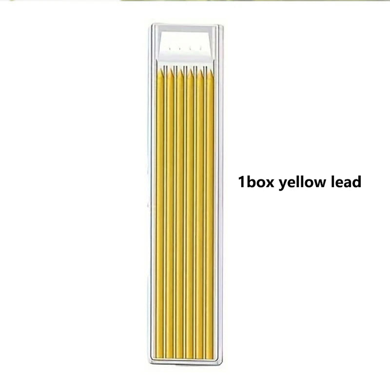 5 Colors 2.8mm Solid Woodworking Mechanical Pencil with Pen Cover 2B Black Yellow Red Lead Long Headed Carpenter Marking Pencil