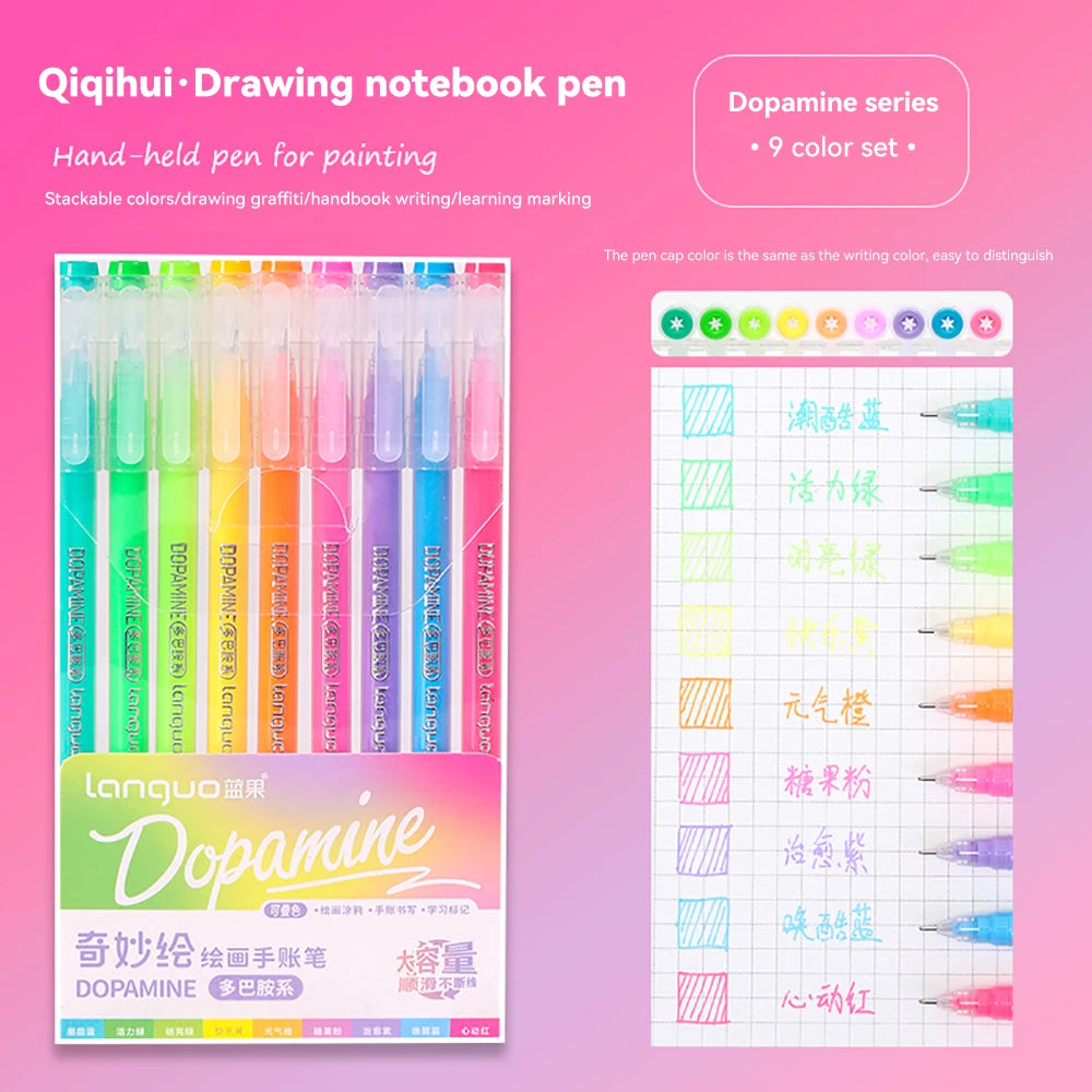 105Color Hand Account Gel Pen Languo Morandi Retro Pen Large-Capacity Color Handbook Pen For Student Painting Graffiti Writting