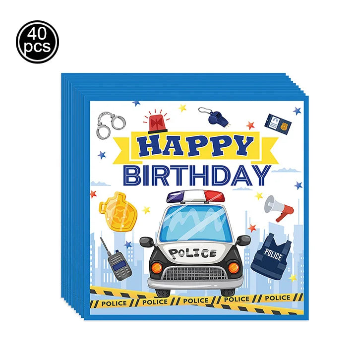 Police Party Plates Napkins Police Birthday Party Tableware Set Police Officer Car Party Decorations Favors Police Theme Party