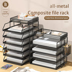 Metal desktop file rack, bookcase, office file storage box, multi-layer iron file frame, data storage, folder shelving