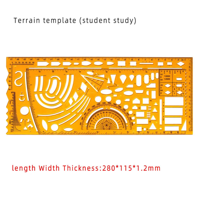 Template Measuring Ruler Circular Oval Ruler Durable K Resin Drawing Design Furniture Architect Template Drafting Ruler